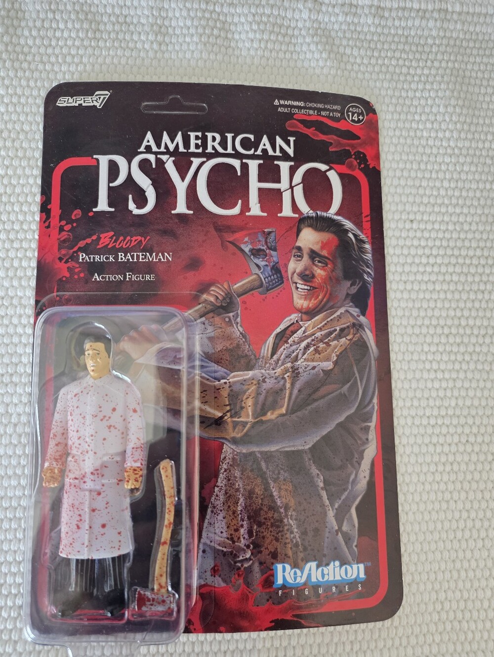 Super7 American Psycho: (2024) BLOODY PATRICK BATEMAN 3.75" ReAction Figure